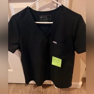 Women’s Figs Black Scrub Top - M